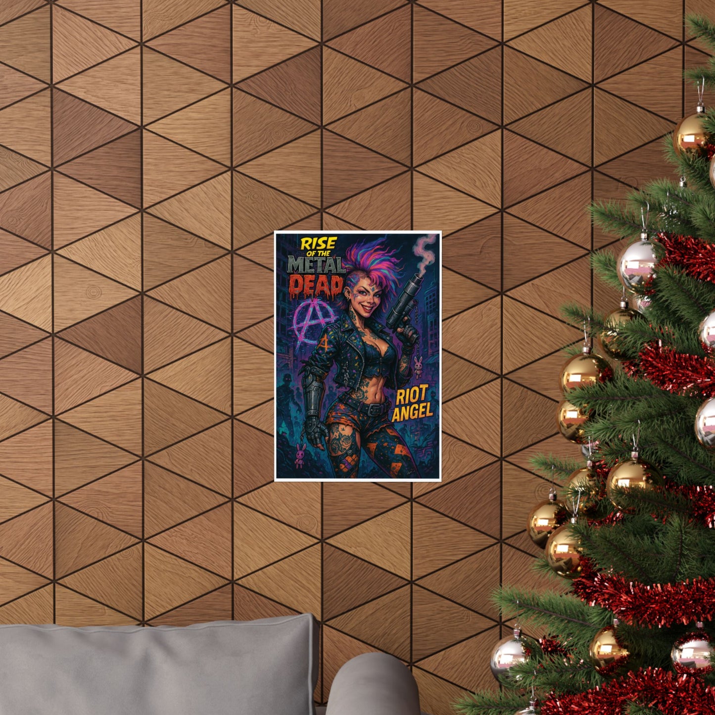 Edgy Wall Art Posters - Riot Angel Design, Punk Room Decor, Perfect for Music Lovers, Unique Gift, Home or Office Wall Decor