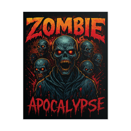 Zombie Apocalypse Wall Art, Horror Poster, Halloween Decor, Gift for Horror Fans, Scary Room Decor, Unique Zombie Artwork