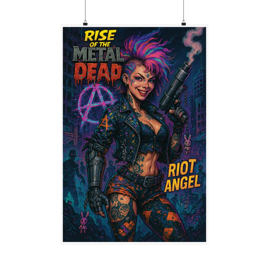 Edgy Wall Art Posters - Riot Angel Design, Punk Room Decor, Perfect for Music Lovers, Unique Gift, Home or Office Wall Decor