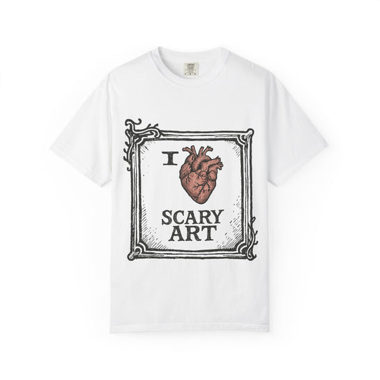 I Heart Scary Art T-shirt – Bold Horror-Inspired Design for Art Lovers & Horror Fans