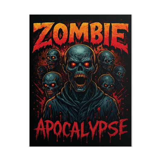 Zombie Apocalypse Wall Art, Horror Poster, Halloween Decor, Gift for Horror Fans, Scary Room Decor, Unique Zombie Artwork