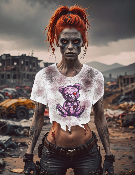 Voodoo Plush Bear T-Shirt, Cute Goth Tee, Unisex Graphic Shirt, Halloween Apparel