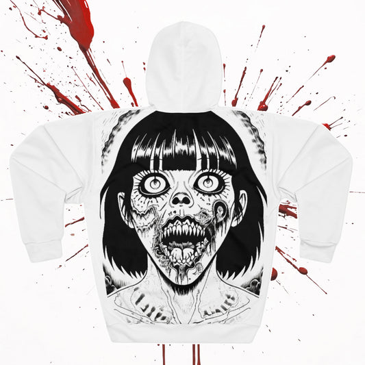 Gothic Horror Unisex Pullover Hoodie, Scary Art Hoodie, Spooky Apparel, Halloween Gift, AOP Design, Unique Horror Merch
