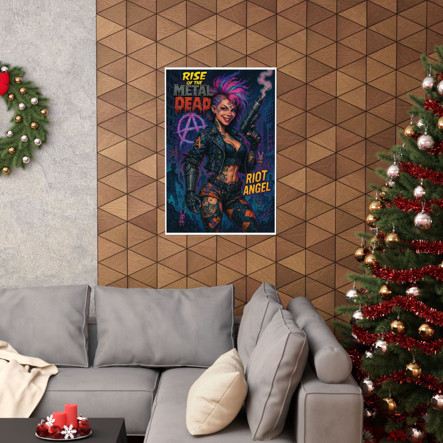 Edgy Wall Art Posters - Riot Angel Design, Punk Room Decor, Perfect for Music Lovers, Unique Gift, Home or Office Wall Decor